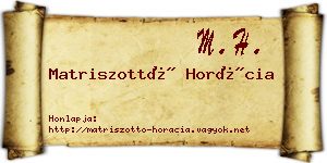 Matriszottó Horácia névjegykártya